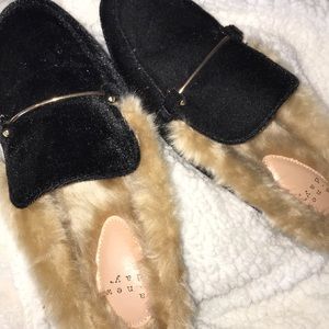 Women's Rebe Faux Leather Fur Backless Mules